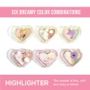 SEVENCOOL Mixed-color Heart-shaped Highlighter Powder, Long-lasting Fine Glitter Contouring Powder, Nose Shadow Brightening and Skin Tone Highlighter and Sparkling Powder Specification image